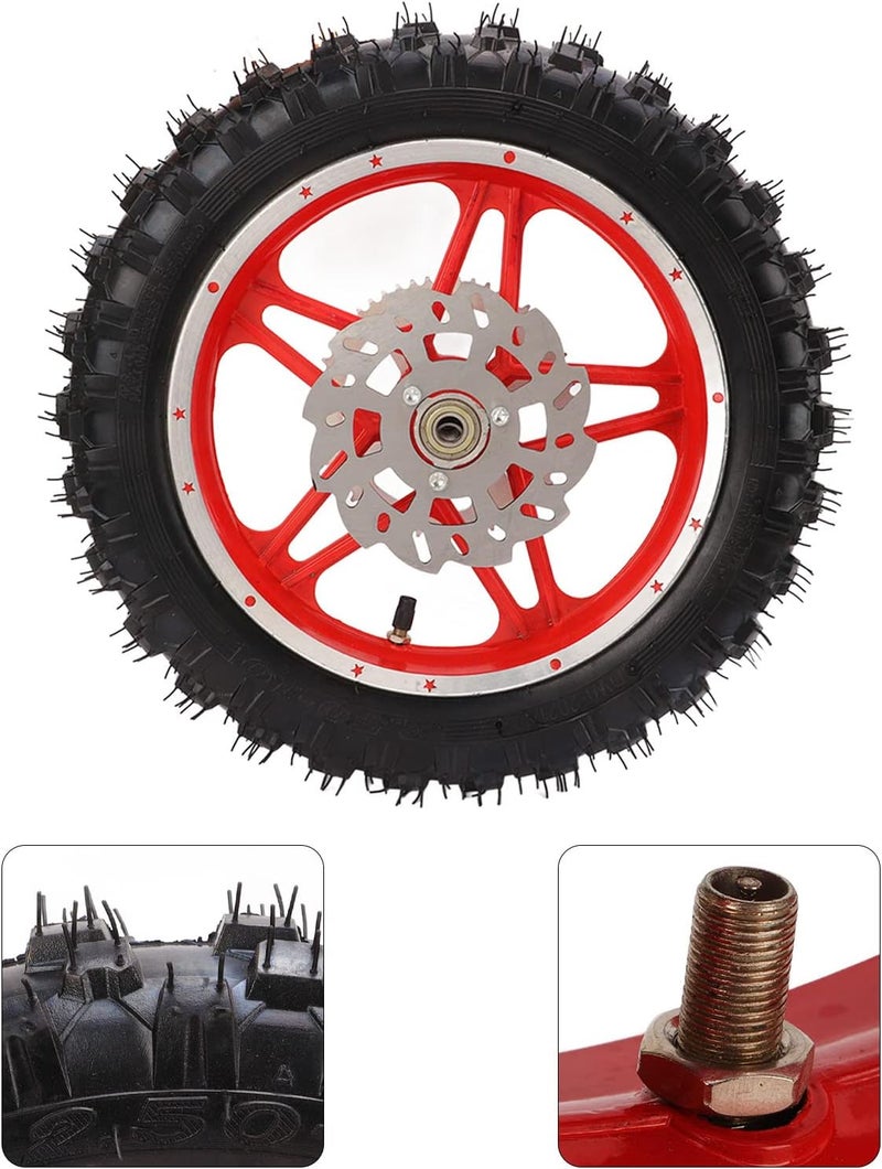 EVGATSAUTO Rear Wheel Assembly, 2.5‑10in Rear Wheel Rim Tyre Assembly Nonslip Wearproof for Off Road Motorcycles Dirt Pit Bikes - Image 5